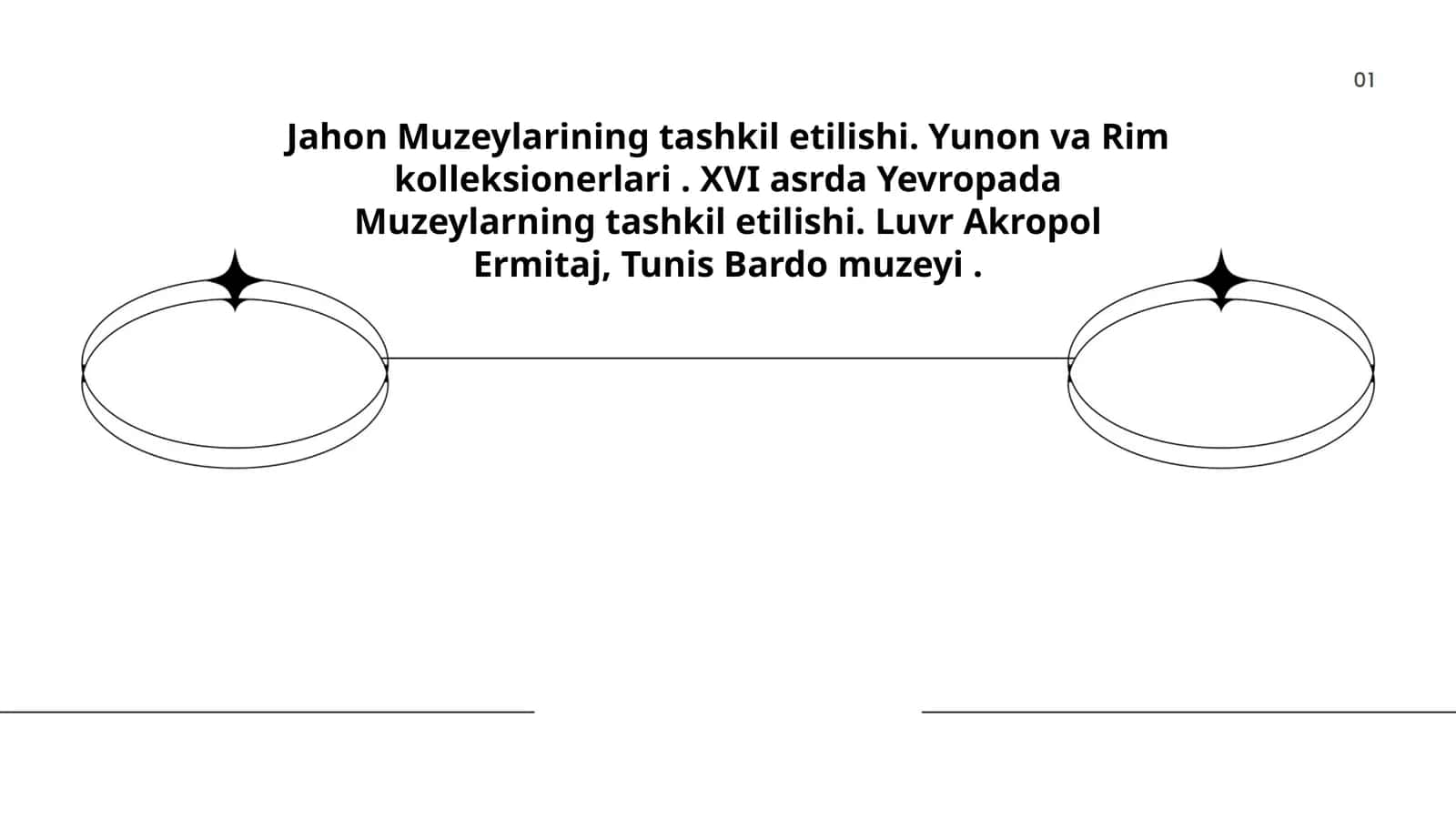 Jahon Muzeylarining tashkil etilishi. Yunon va Rim kolleksionerlari . XVI asrda Yevropada Muzeylarning tashkil etilishi. Luvr Akropol Ermitaj, Tunis Bardo muzeyi 1