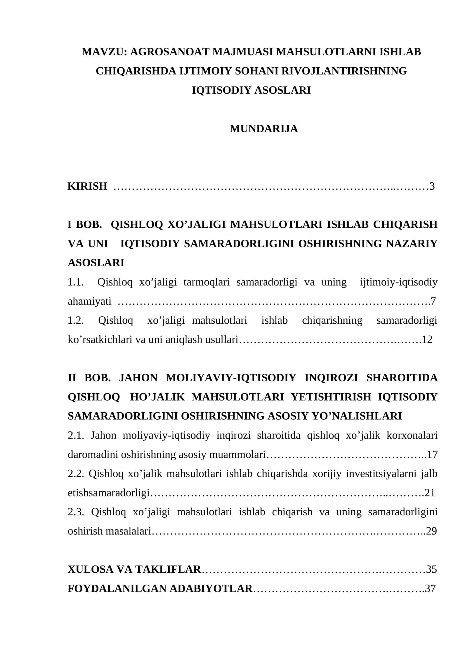 Agrosanoat majmuasi mahsulotlarni ishlab chiqarishda ijtimoiy sohani rivojlantirishning iqtisodiy asoslari 1