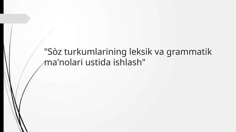 So’zturkumlarining leksik va grammatik ma'nolari ustida ishlash 1
