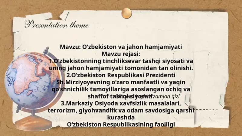 O‘zbekiston va jahon hamjamiyati 1