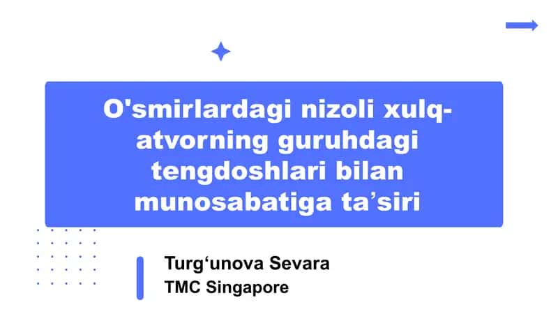 Nizoli xulq-atvorning guruhdagi tengdoshlari bilan munosabatiga taʼsiri 1