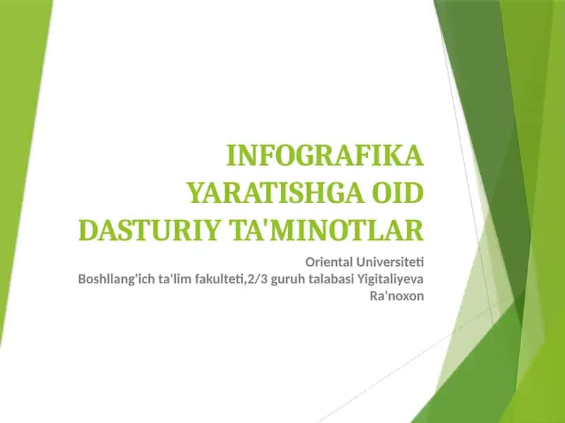Infografika Yaratishga oid dasturiy ta'minotlar 1