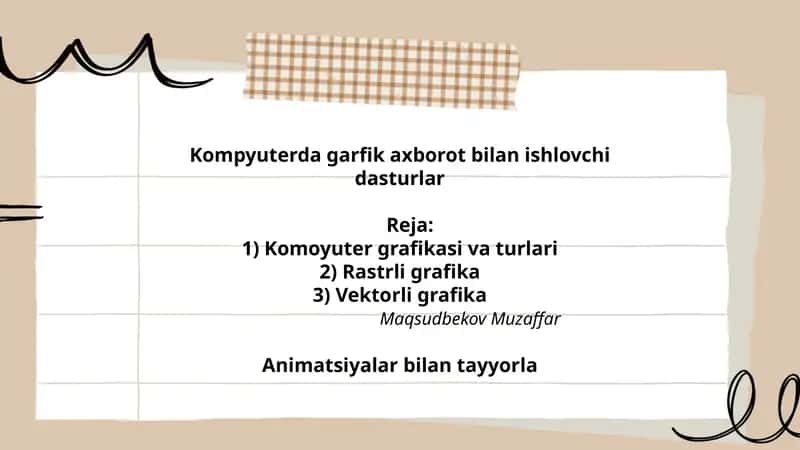 Kompyuterda garfik axborot bilan ishlovchi dasturlar 1
