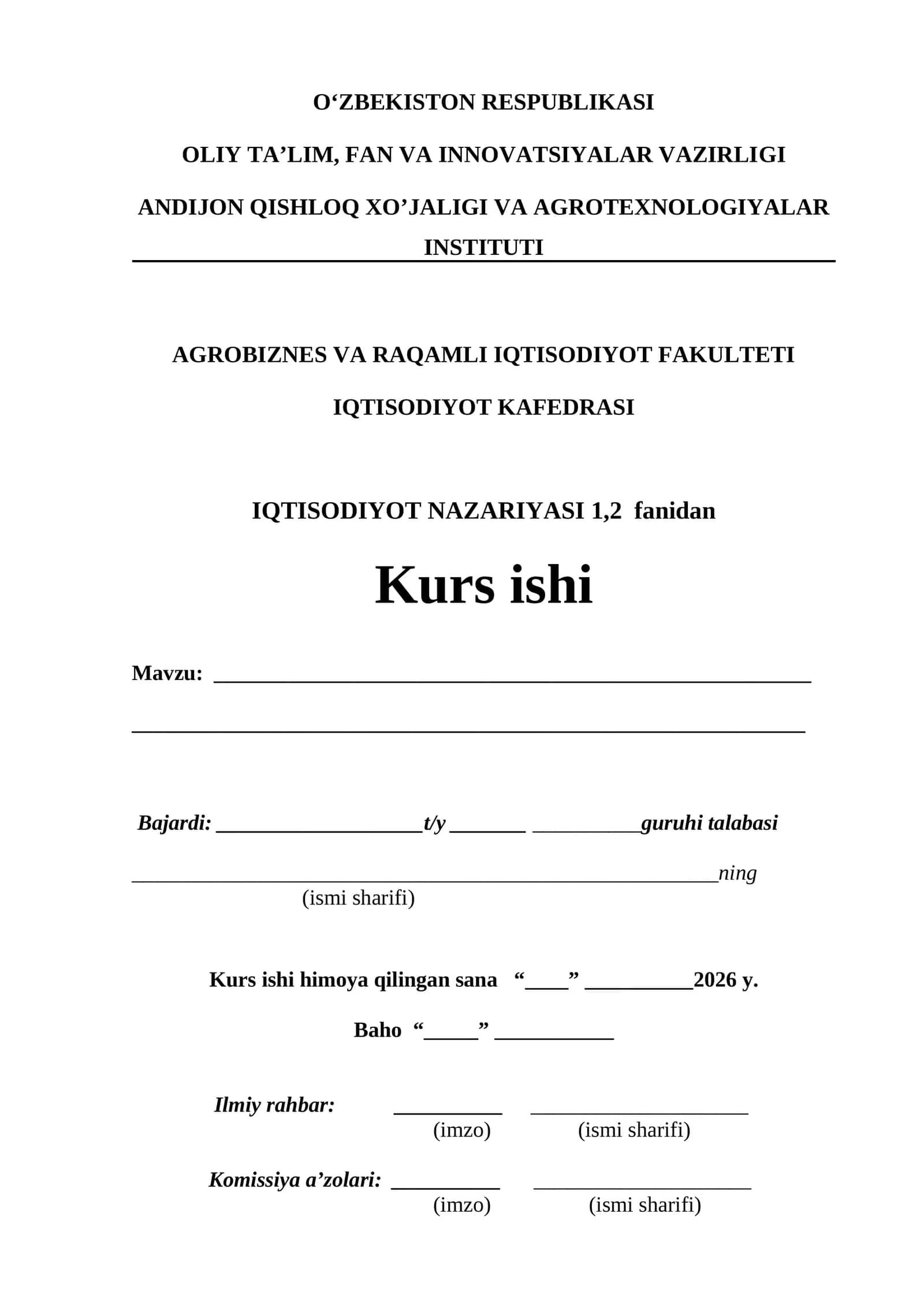 IQTISODIYOT NAZARIYASI 1,2 fanidan 1