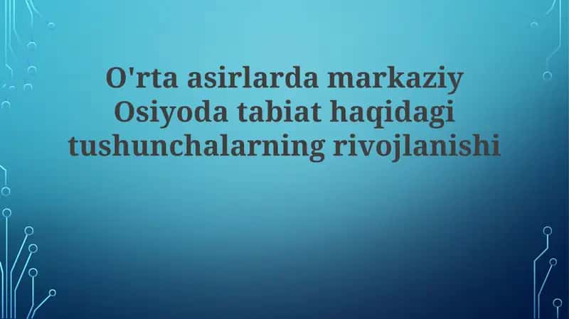 Markaziy Osiyoda Tabiat Iqtisodagi Tushunchalarning Rivojlanishi 1