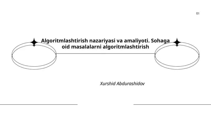 Algoritmlashtirish nazariyasi va amaliyoti 1