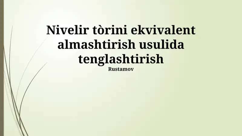 Ekvivalent almashtirishning kamchiliklari 1