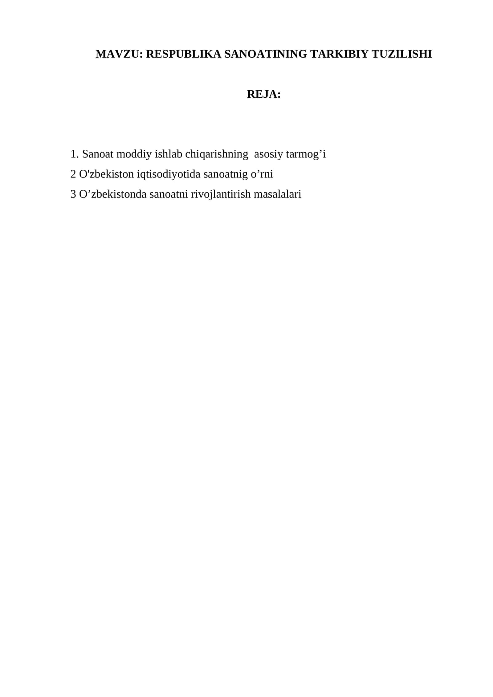 RESPUBLIKA SANOATINING TARKIBIY TUZILISHI 1