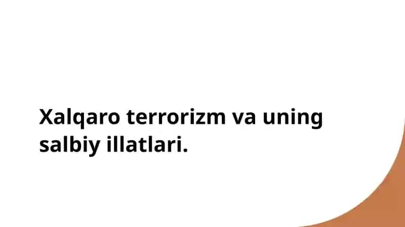 Xalqaroterrorizmvauningsalbiyillatlari