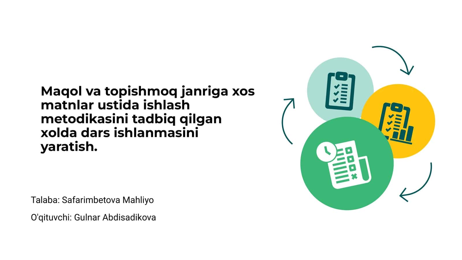 Maqol va topishmoq janriga xos matnlar ustida ishlash metodikasi 1