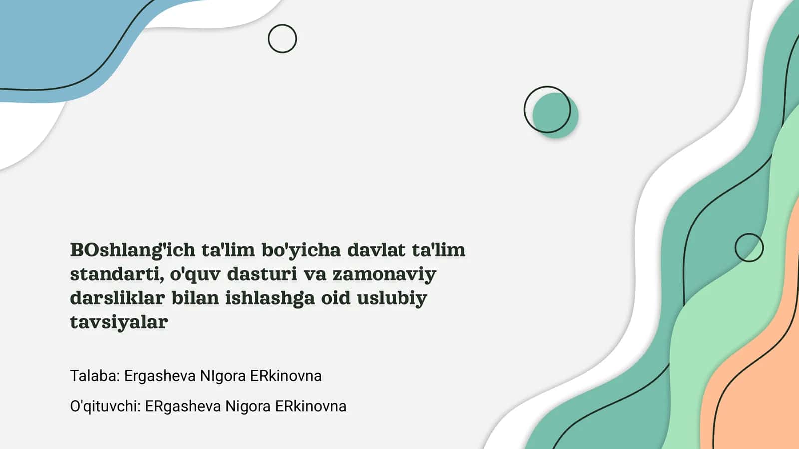 Boshlang'ich ta'lim bo'yicha davlat ta'lim standarti, o'quv dasturi va zamonaviy darsliklar 1