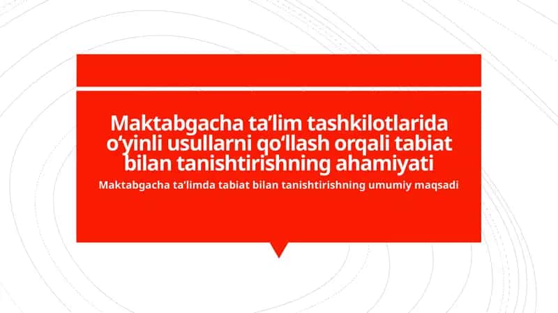 Tabiat bilan tanishtirish 1