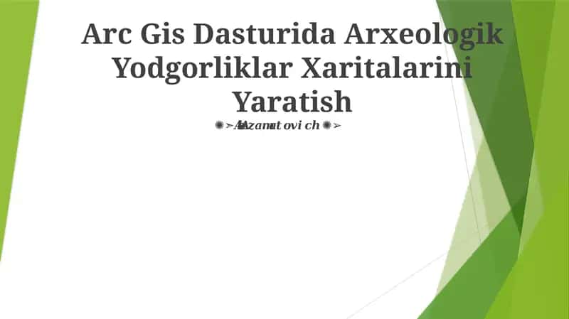 Arc GIS Dasturi 1