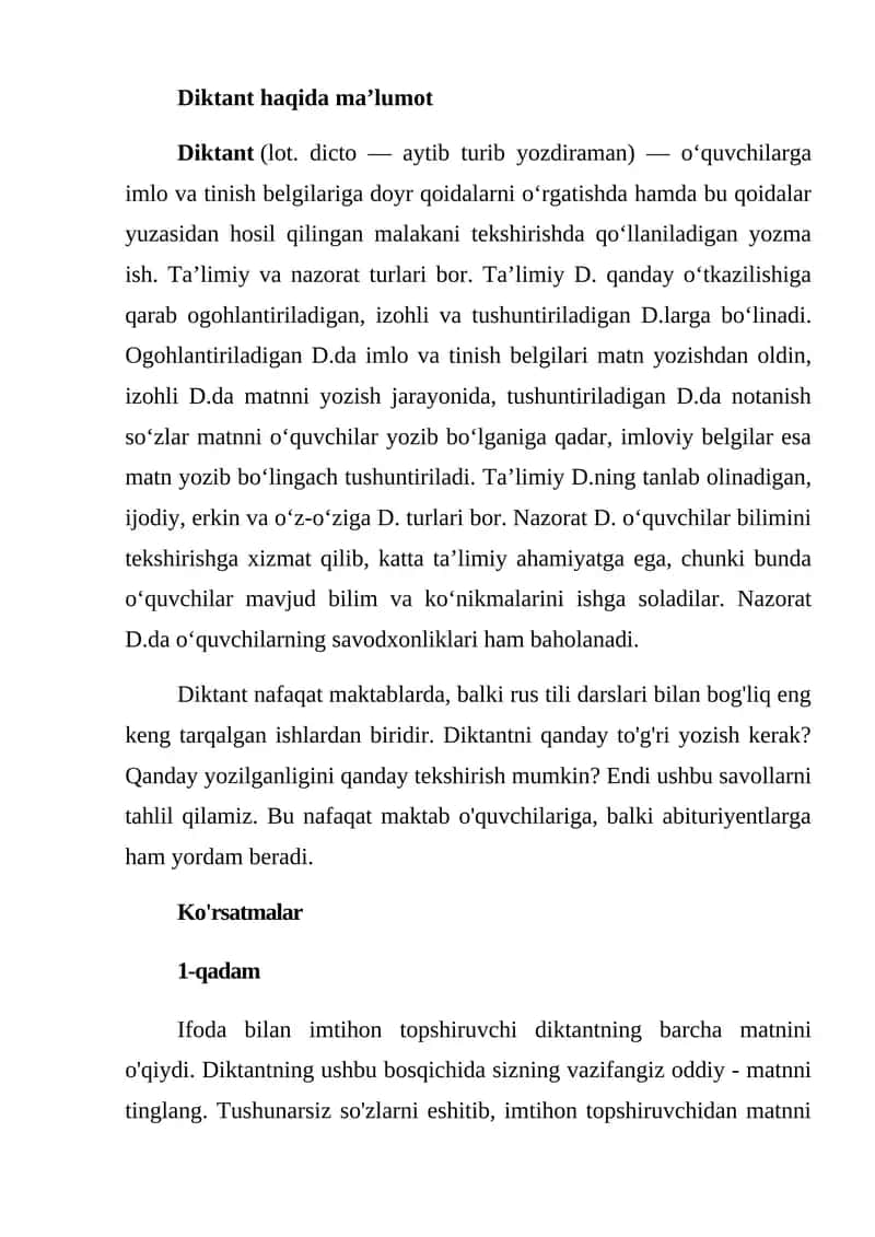 Diktant 1