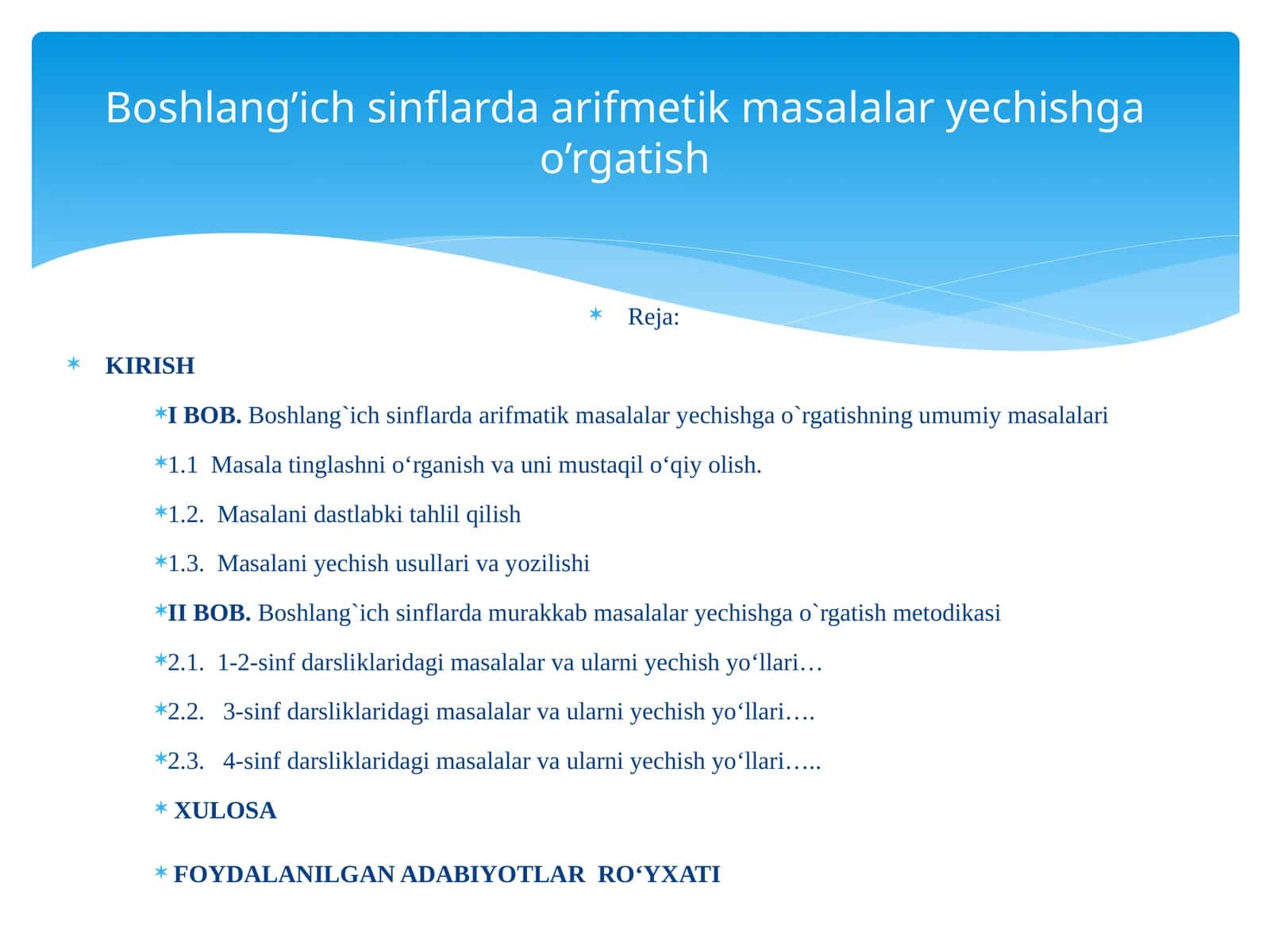 Masalalar yechishga o`rgatish metodi 1