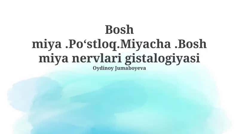 Miya po'stlog'ining tuzilishi va funksiyalari 1