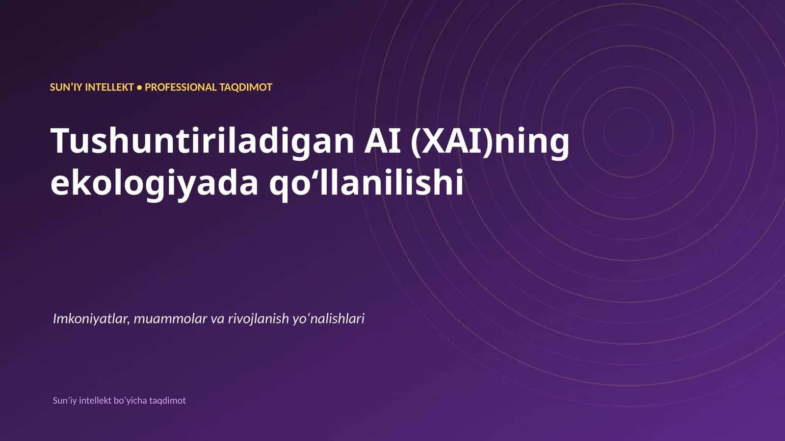 Sun'i y intellekt • Professional taqdimot 1
