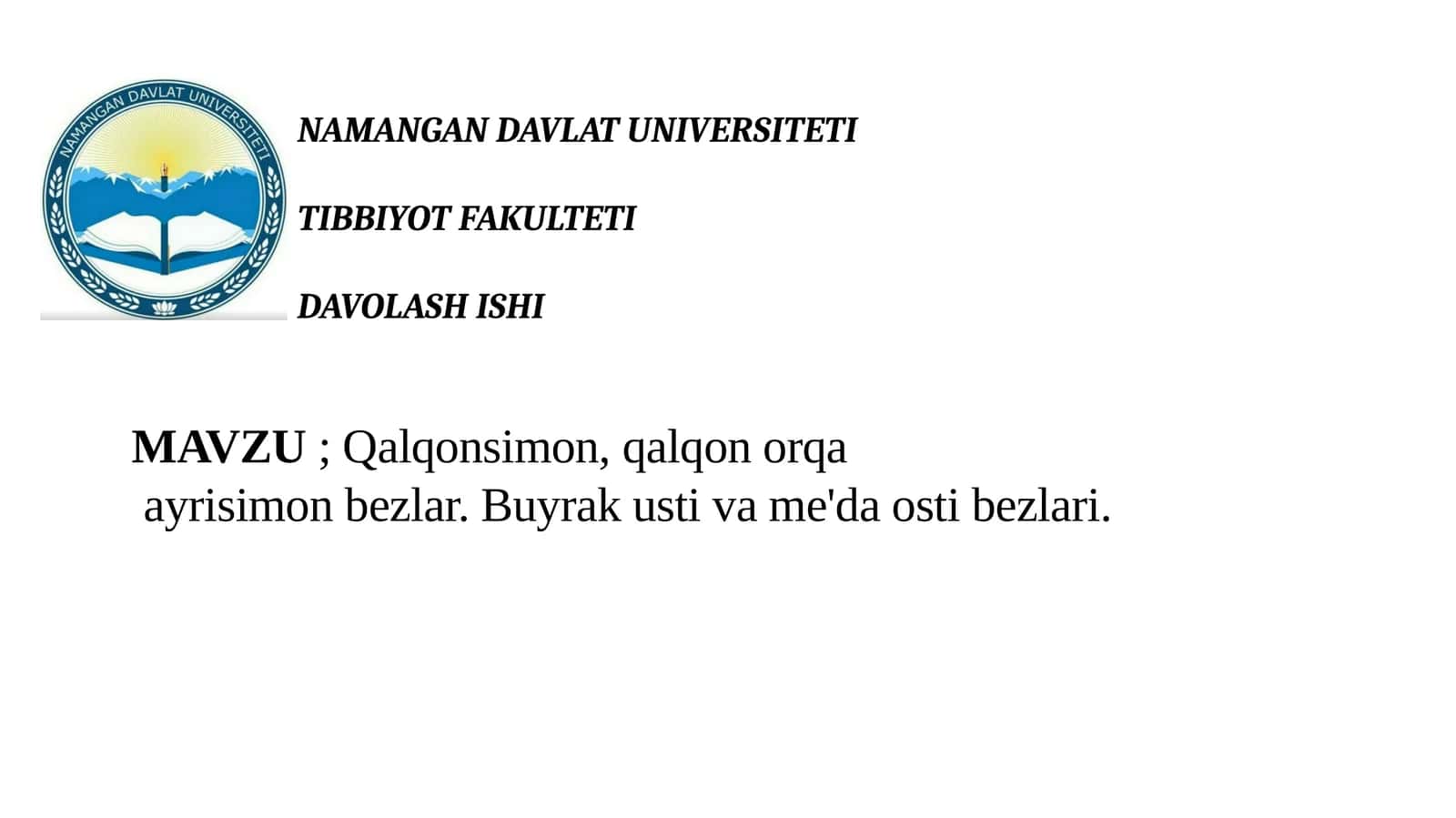 qalqonsimon. qalqon orqa. ayrisimon. meda osti bezlari 1
