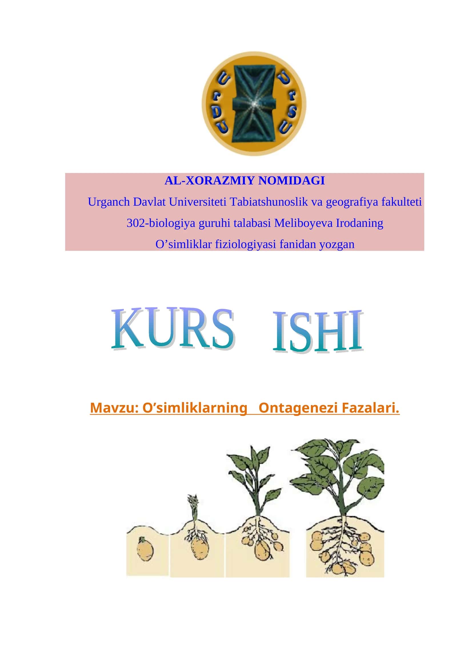 O’simliklarning Ontagenezi Fazalari kurs ishi 1