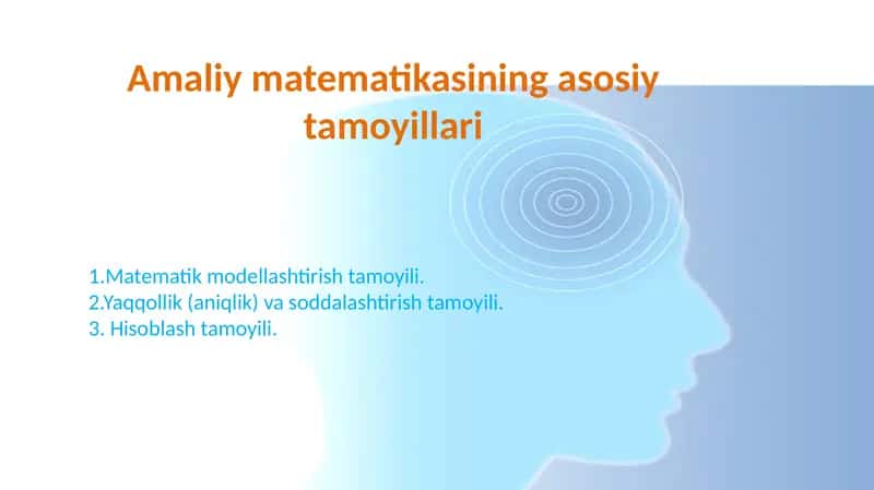 Amaliy matematikasining asosiy tamoyillari 1