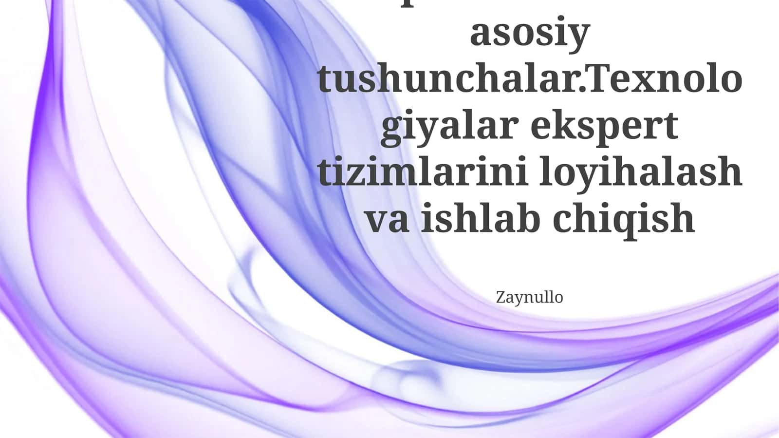 Ekspert Tizimlari 1