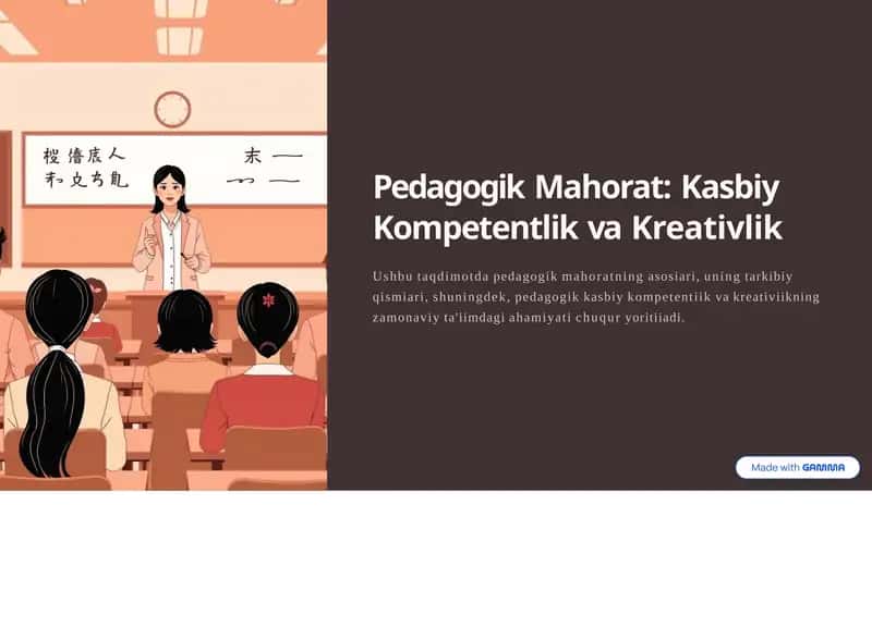 Pedagogik Mahorat: Kasbiy Kompetentlik va Kreativlik 1