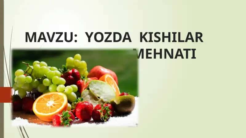 YOZDA KISHILAR MEHNATI 1