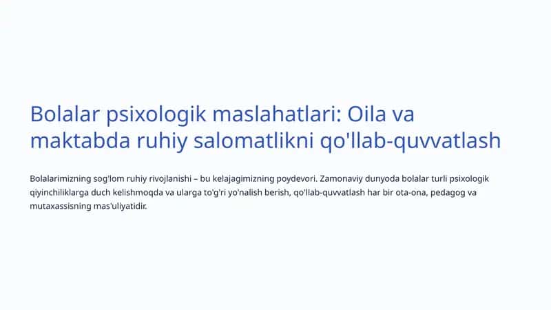 Bolalar psixologik maslahatlari 1