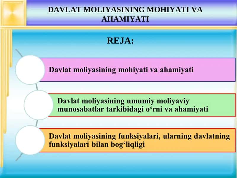 Davlat Moliyasining Mohiyati va Ahamiyati 1