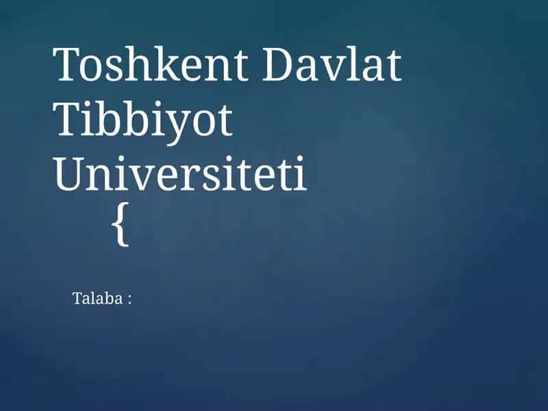 Kanserogen agentlar va ularning hujayralar bilan o‘zaro tasiri. O‘sma immuniteti. 1