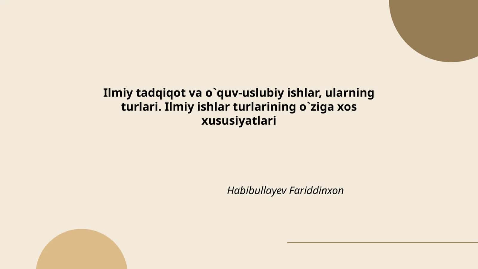 Ilmiy tadqiqot va o`quv-uslubiy ishlar, ularning turlari. Ilmiy ishlar turlarining o`ziga хos хususiyatlari 1