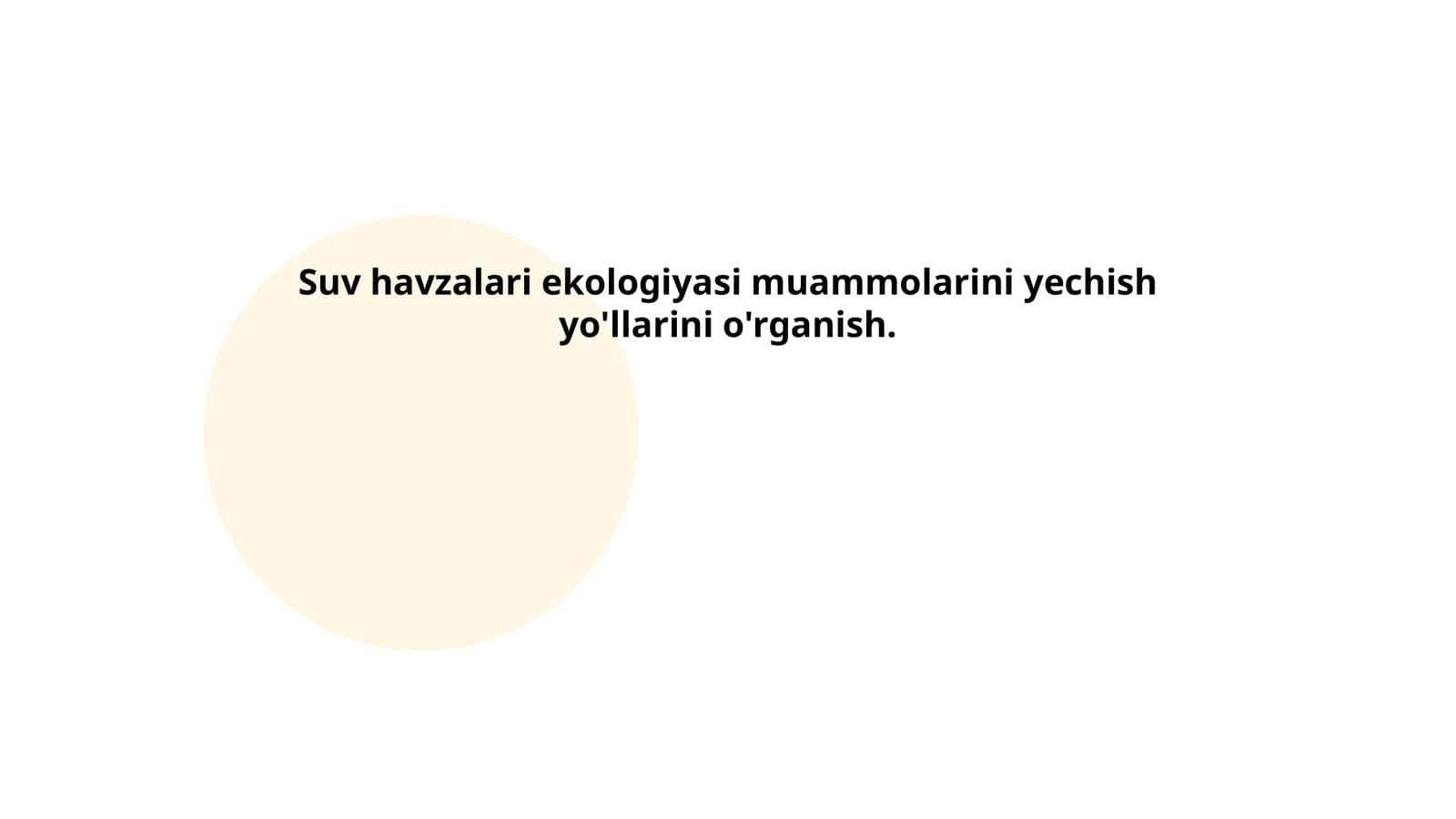 Suv havzalari ekologiyasi muammolarini yechish yo'llarini o'rganish 1