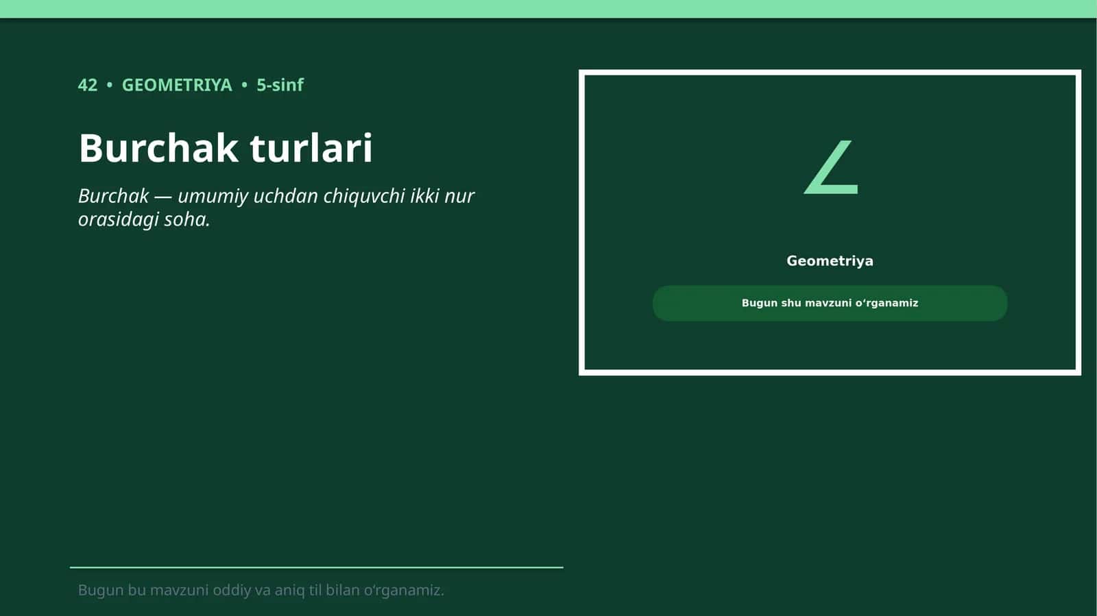 Burchak turlari 1