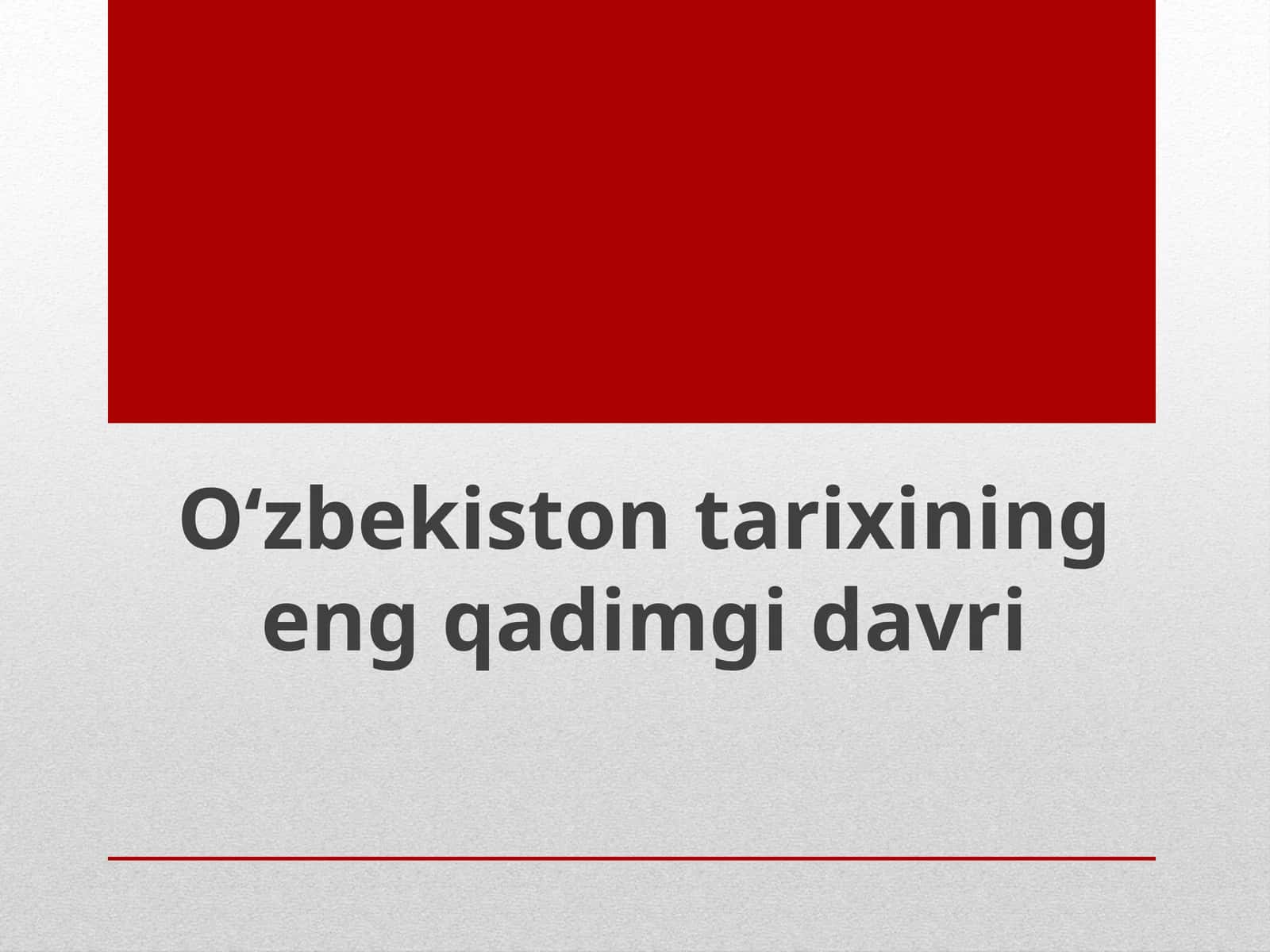 Ma’ruza rejasi: Mezolitdavri manzilgohlari 1