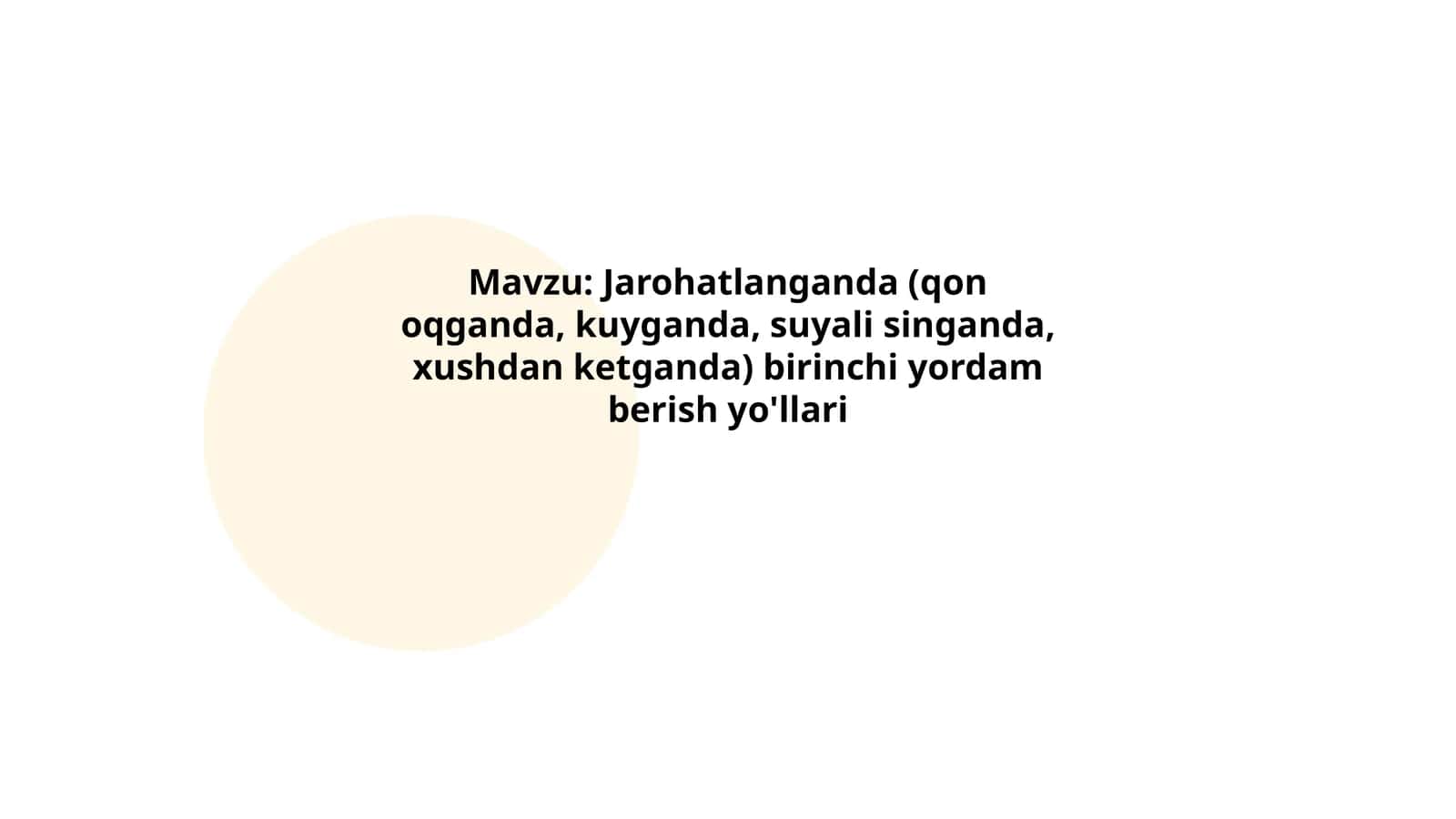 Jarohatlanganda birinchi yordam berish yo'llari 1