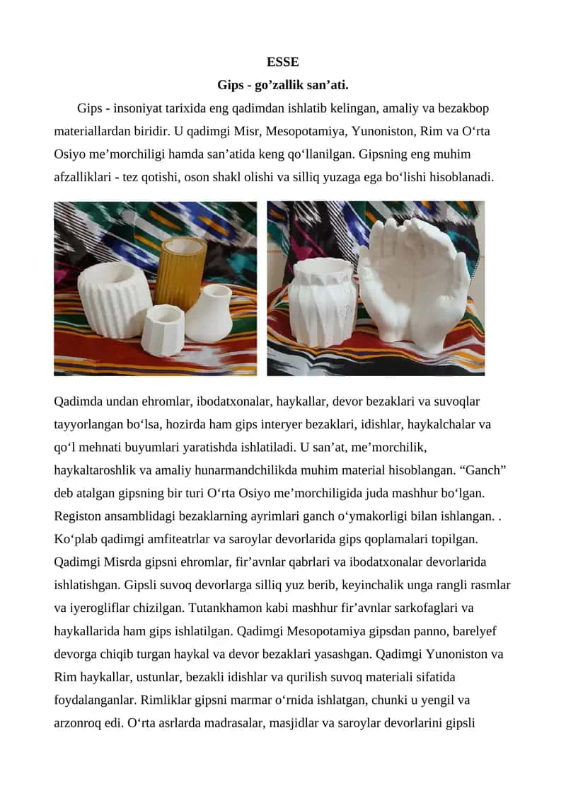 Gips - go’zallik san’ati. 1