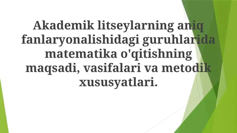 Matematika va Fan Fanlarini Integratsiyalash 1
