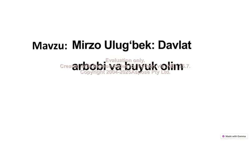 Mirzo Ulug‘bek: Davlat arbobi va buyuk olim 1
