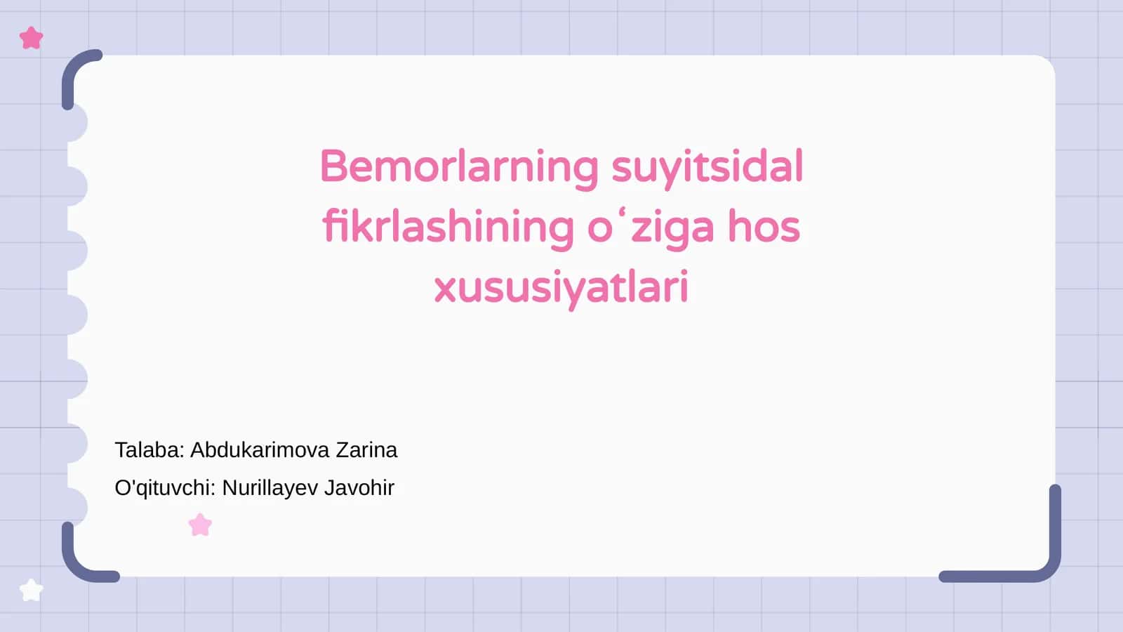 Bemorlarning suyitsidal fikrlashining oʻziga hos xususiyatlari 1