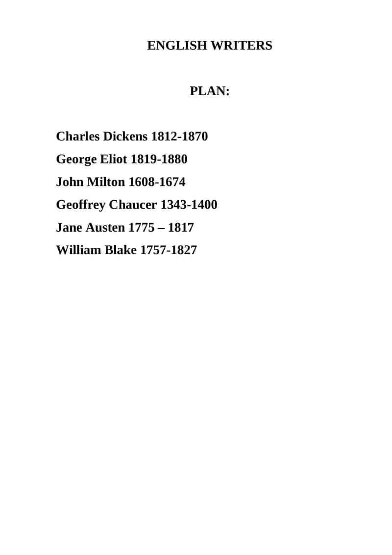 English Writers 1