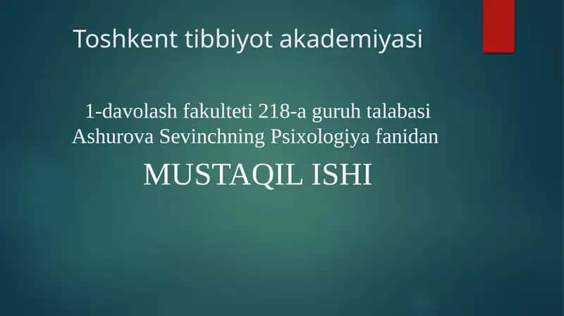 Psixologik salomatlik 1