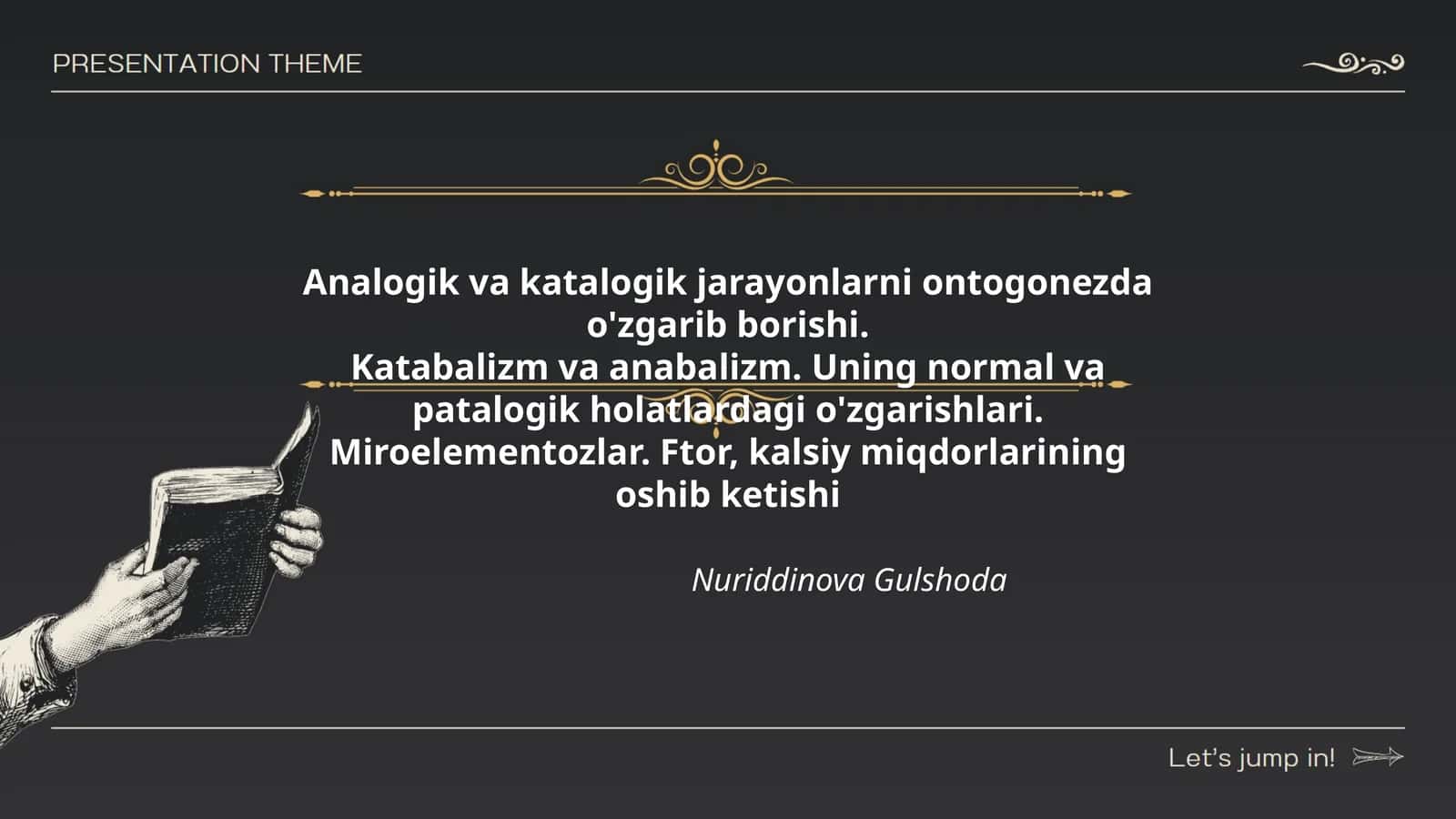 Analogik va katalogik jarayonlarni ontogonezda o'zgarib borishi 1