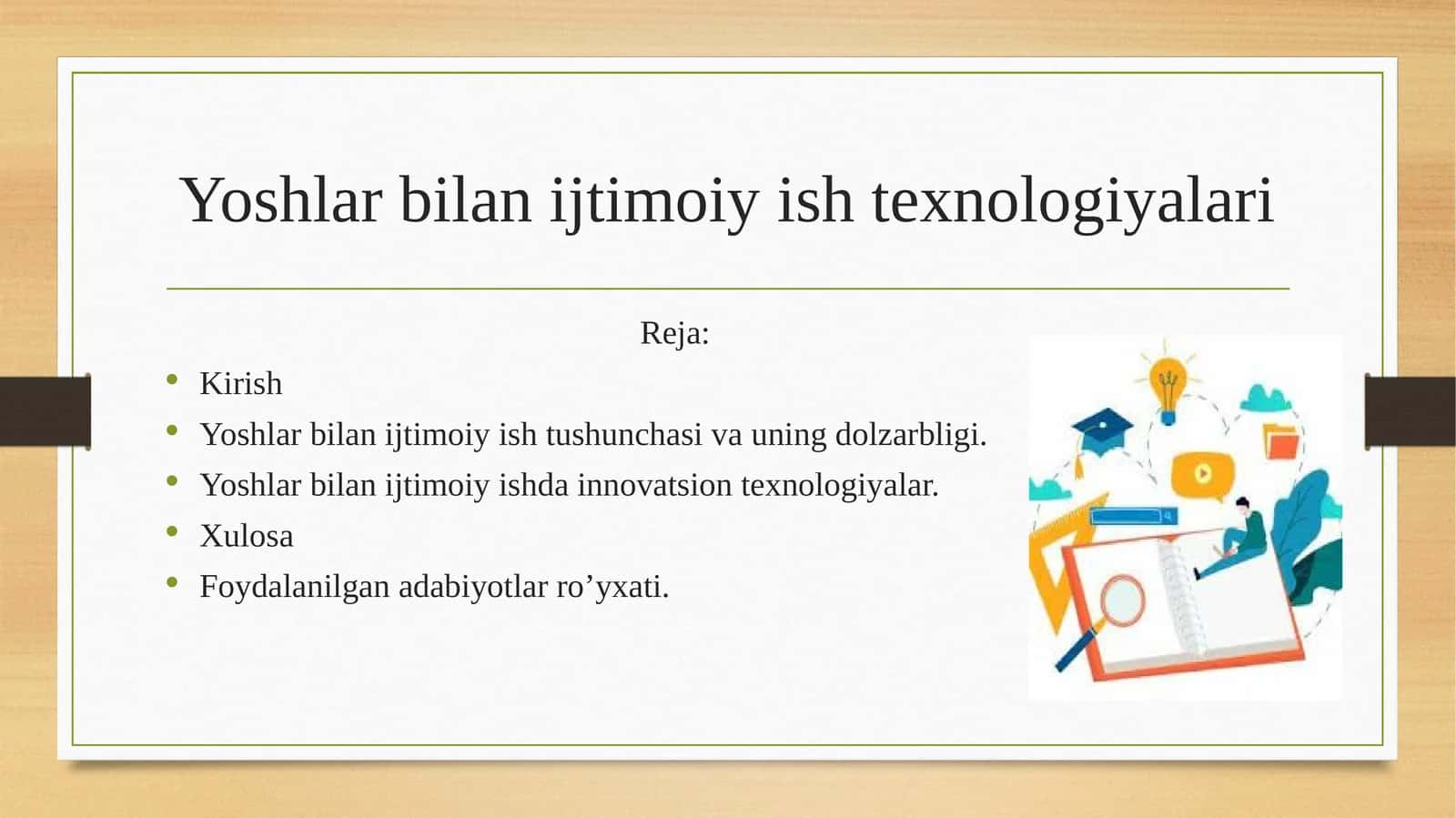 Yoshlar bilan ijtimoiy ish texnologiyalari 1