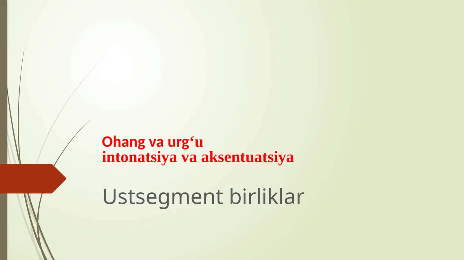 Ohang, vaurg‘u intonatsiya va aksentuatsiya 1