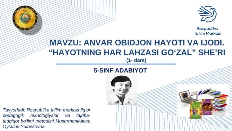 ANVAR OBIDJON HAYOTI VA IJODI 1