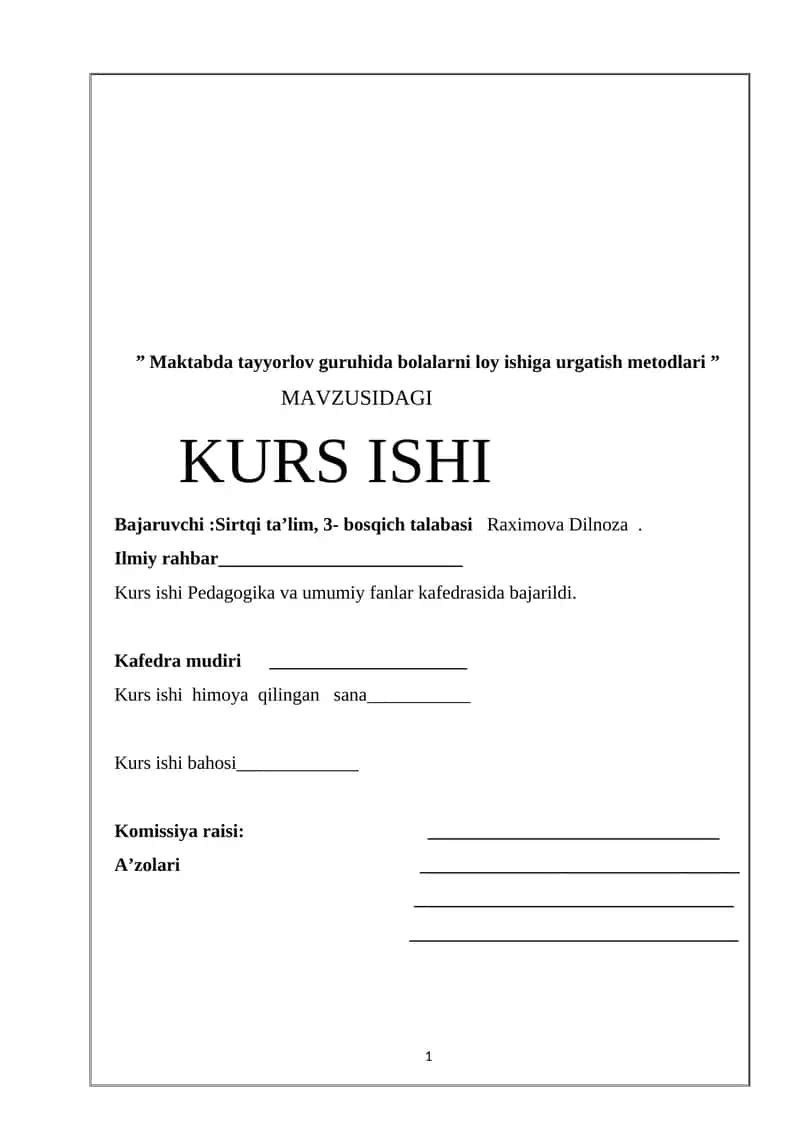 Maktabda tayyorlov guruhida bolalarni loy ishiga urgatish metodlari 1