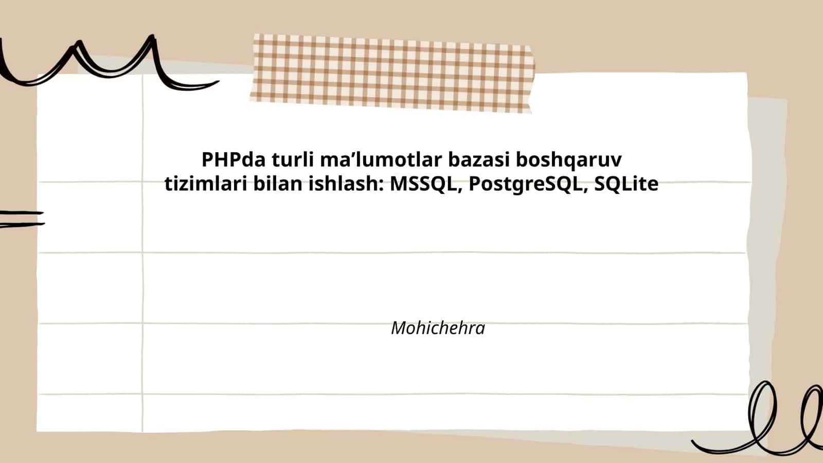 PHPda MSSQL ulash va sozlash 1