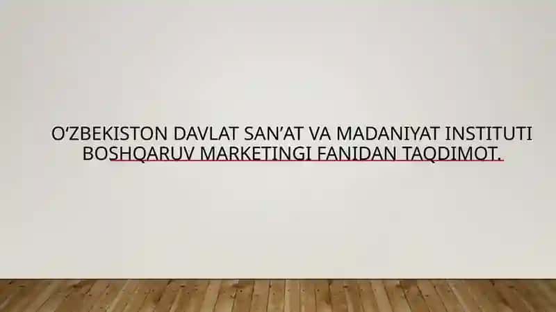 Tovar siyosati haqida taqdimot