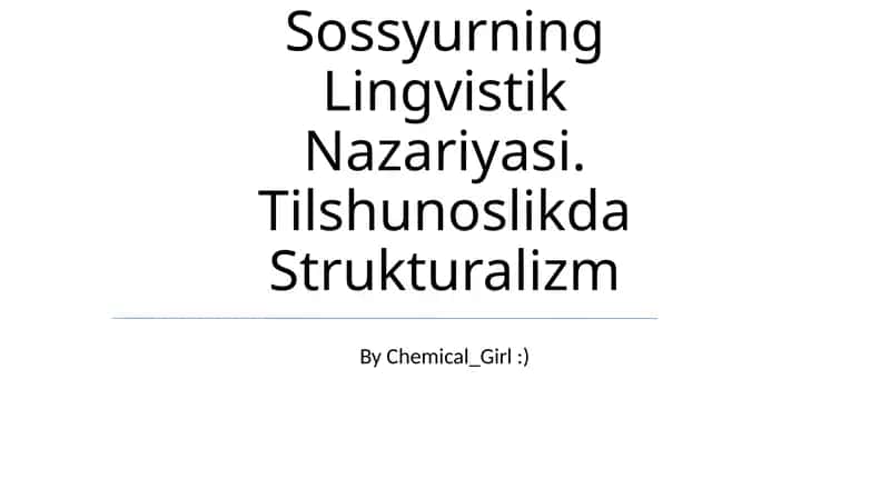 Ferdinand De Sossyurning Lingvistik Nazariyasi 1