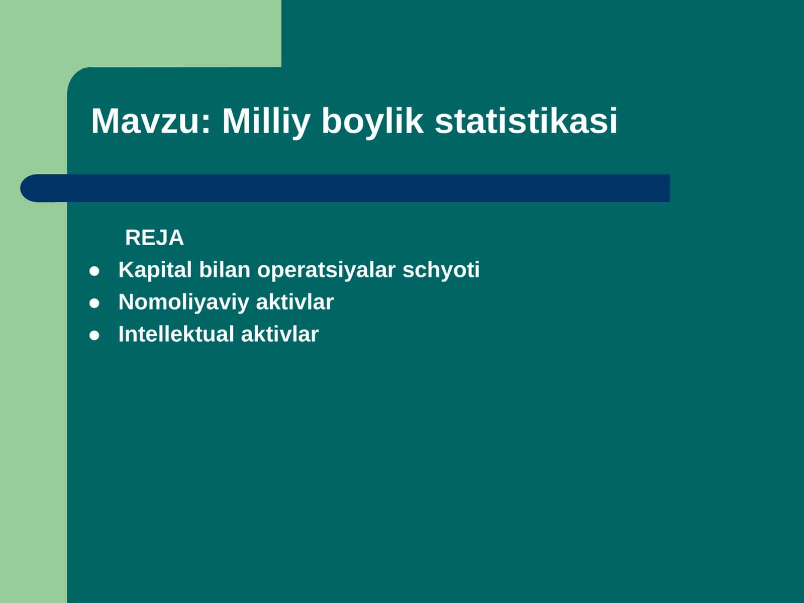 Milliy boylik statistikasi 1